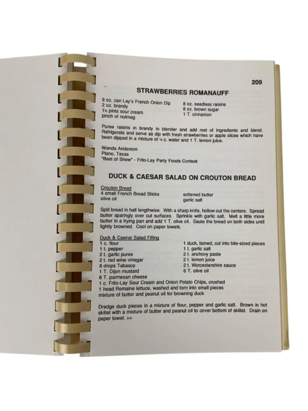 State Fair Of Texas Prize Winning Recipes Cookbook Spiral Bound 1992